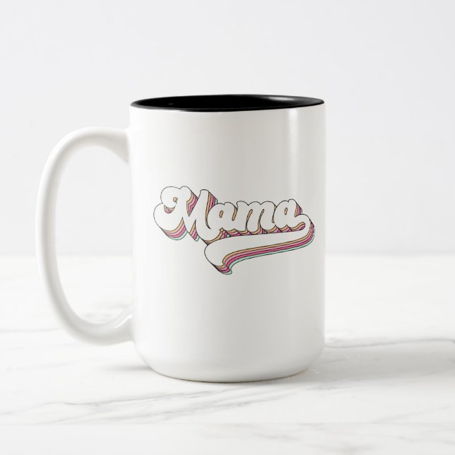 Retro Mamma Två-Tonad Mugg (Vänster)