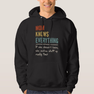 Retro Mamma vet allt som kvinnor i Mors dag Hoodie