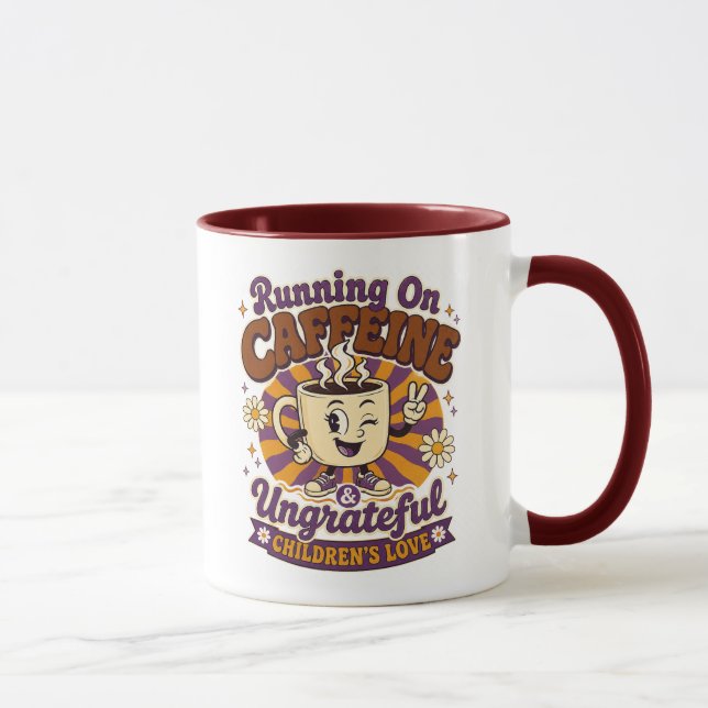 Retro-mammamuggen Körs På Kaffe Otacksamma Barn Mugg (Höger)