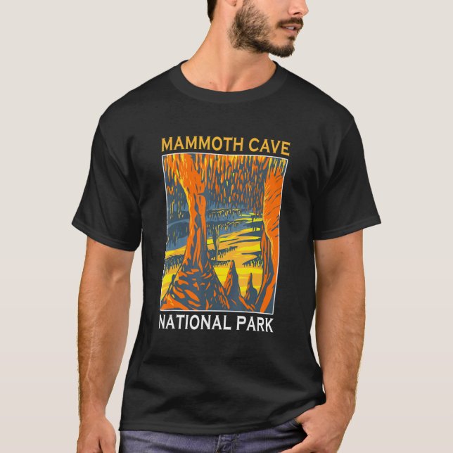 Retro Mammoth Cave National Park Utomhusutflykt So T Shirt (Framsida)