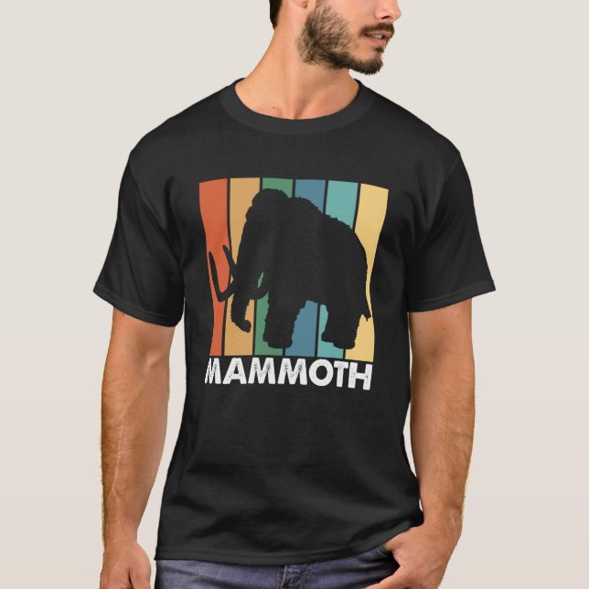 Retro Mammoth Mammoth Animal T Shirt (Framsida)