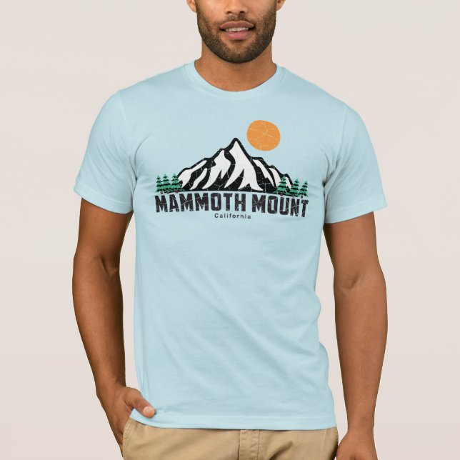 Retro Mammoth Mountain Ski Sunset T Shirt (Framsida)