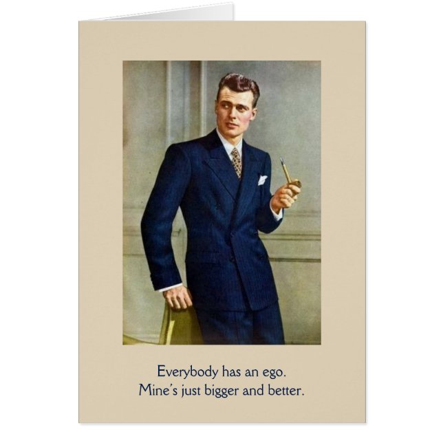 Retro Man - Bigger and Better Ego Hälsningskort (Framsidan)