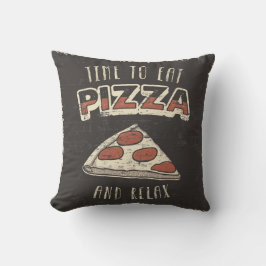 Retro Man Cave Classic Vintage Eat Pizza Kudde