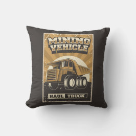 Retro Man Cave-utvinning - kol lastbil Dekorativ k Kudde