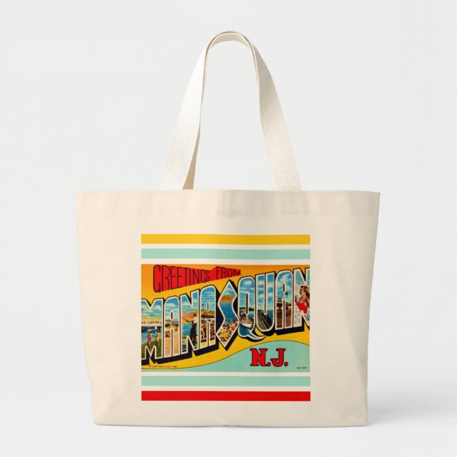 Retro Manasquan NJ Jumbo Tygkasse (Framsidan)