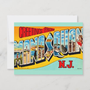 Retro Manasquan NJ Vykort