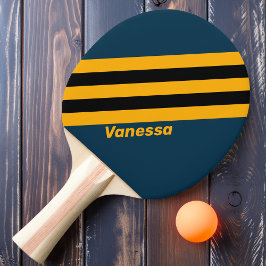 Retro Månbelyst Tid Strimmor med Namn Pingisracket
