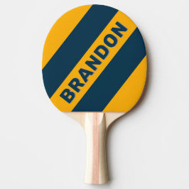 Retro Månbelyst Tid Tre Djärva Ränder med Namn Pingisracket