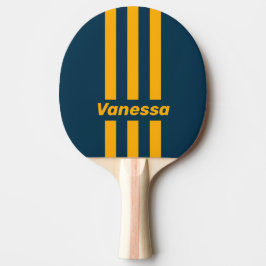 Retro Månbelyst Tid Tre Pin Streck med Namn Pingisracket