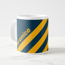Retro Månbelyst Tid Tre Ränder med Namn Jumbo Mugg