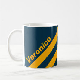 Retro Månbelyst Tid Tre Ränder med Namn Kaffemugg