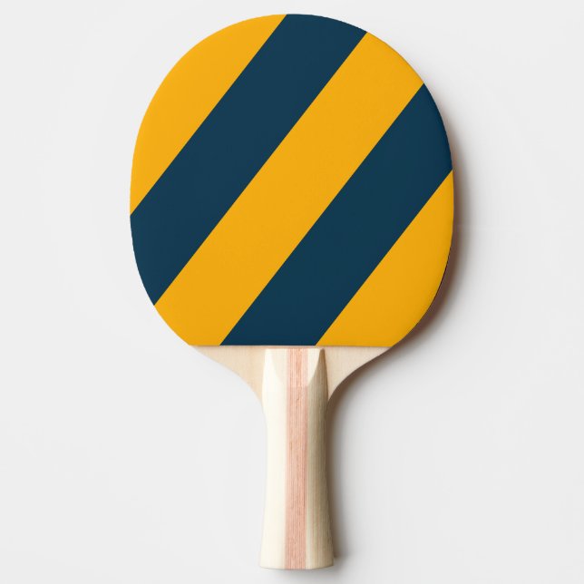 Retro Månbelyst Tidvatten Tre Djärva Ränder Pingisracket (Framsidan)
