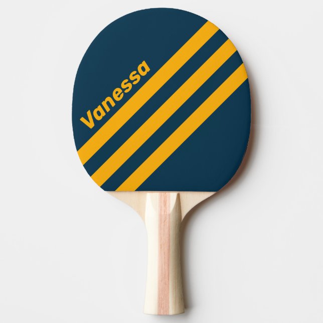 Retro Månbelyst Tidvatten Trevinklad Randig med Na Pingisracket (Framsidan)