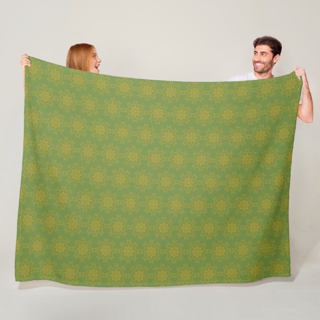 Retro Mandala Avocado Fleece Blanket (3 storlekar) (På plats)