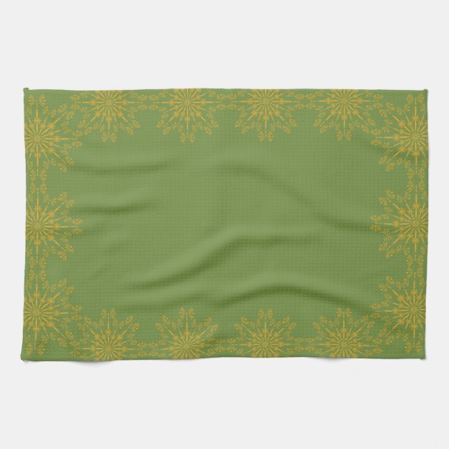 Retro Mandala Avocado Kitchen Towel Kökshandduk (Horisontell)