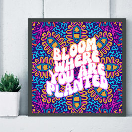 Retro Mandala Bloom där du är planerad Poster