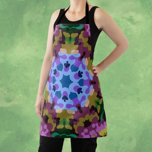Retro Mandala Blue Lila och Gult Tygkasse (Skapare uppladdad)