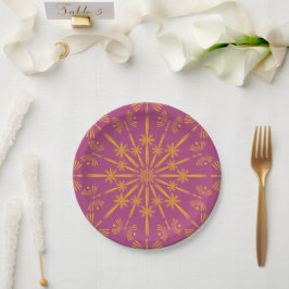 Retro Mandala Boysenberry 7’ Papper Tallrikar