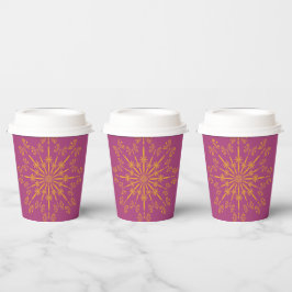 Retro Mandala Boysenberry Pappra Kopp