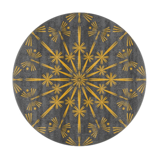 Retro Mandala Dusk Glass-skärningspunkt (Framsidan)