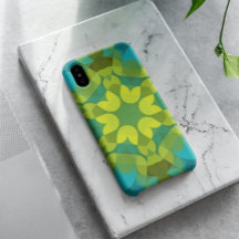 Retro Mandala Flower Grönt Gult och Blue