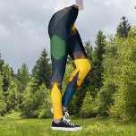 Retro Mandala Flower Grönt Gult och Blue Leggings<br><div class="desc">Den här retro mandala-designen har grönt,  gult och blått i en blomma mönster. Funky och vibrerande visualer för alla som gillar ljusa färger!</div>