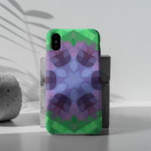 Retro Mandala Flower Lila and Grönt