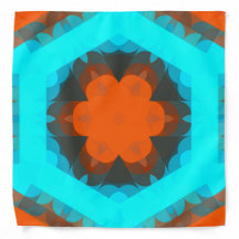 Retro Mandala Flower Orange och Blue