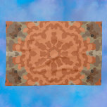 Retro Mandala Flower Orange och Tan Kökshandduk<br><div class="desc">Den här retro mandala-blomman har orange och solbränna. Funky mönster och groovvisualer för den moderna hippien eller någon som tycker om smart trippy färg!</div>