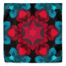 Retro Mandala Flower Red och Blue