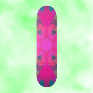 Retro Mandala Flower Rosa and Blue Mini Skateboard Bräda 18,5 Cm