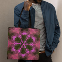 Retro Mandala Flower Rosa and Grönt