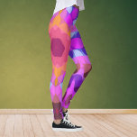 Retro Mandala Flower Rosa Orange och Lila Leggings<br><div class="desc">Den här retro mandala-designen har rosa,  orange och lila i en blomma i mönster. Funky och vibrerande visualer för alla som gillar ljusa färger!</div>