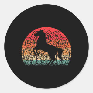 Retro Mandala Horse Lover  Western Runt Klistermärke