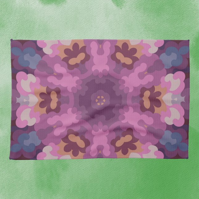 Retro Mandala Lilas Rosa och Orange Kökshandduk (Skapare uppladdad)