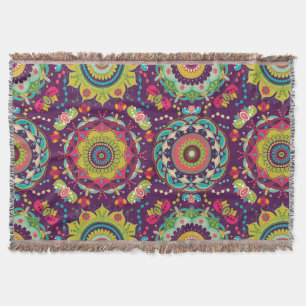 Retro Mandala Mönster Filt
