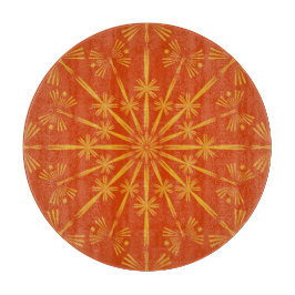 Retro Mandala Papaya Glass-skärningspunkt