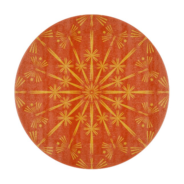 Retro Mandala Papaya Glass-skärningspunkt (Framsidan)