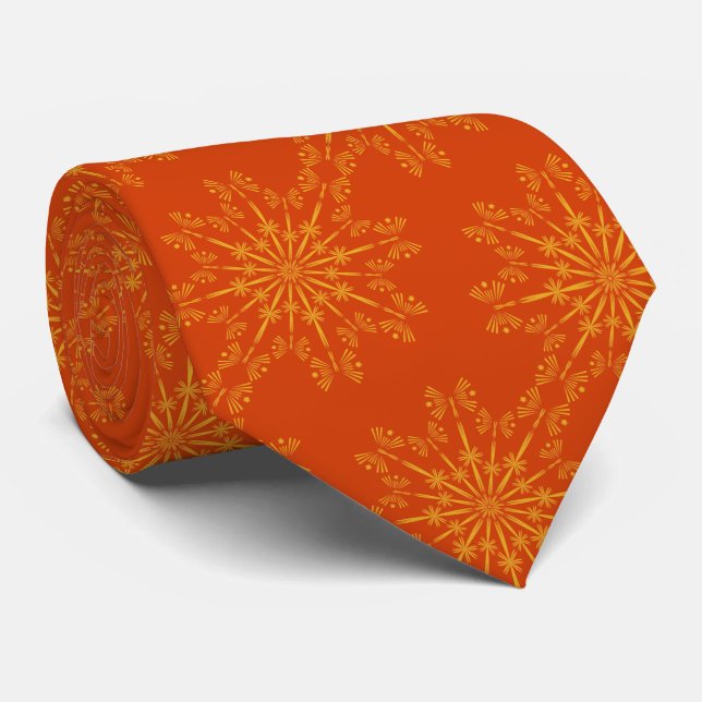 Retro Mandala Papaya Neck Tie Slips (Rullad)