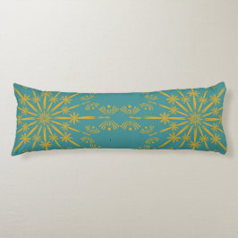 Retro Mandala Teal Body Pillow Kroppskudde