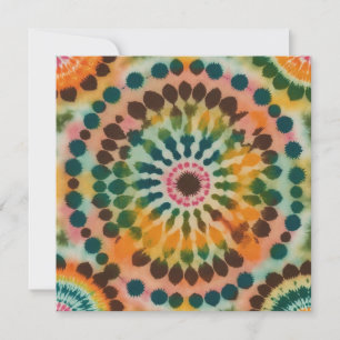 Retro Mandala Tie Dye Inbjudningar