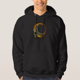 Retro måne Dead Burning Skull i brand Hoodie