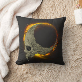 Retro måne Dead Burning Skull i brand Kudde