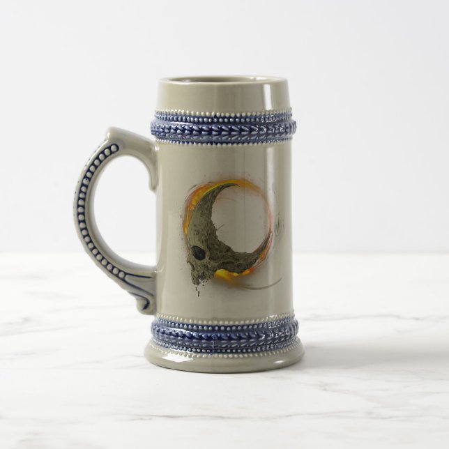 Retro måne Dead Burning Skull i brand Sejdel (Vänster)