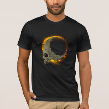 Retro måne Dead Burning Skull i brand
