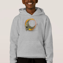 Retro måne Död brinnande skalle i eld T Shirt