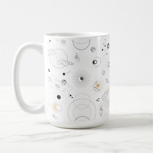 Retro måne galaxies eller handstjärnor kaffemugg (Vänster)