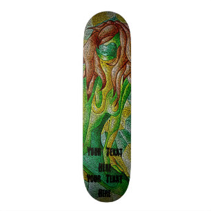 retro mångfärgad grön posera dam för abstrakt mini skateboard bräda 18,7 cm
