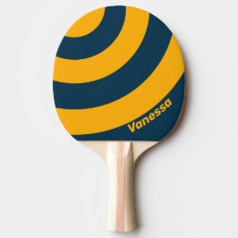Retro Månljus Tidvatten Tre Cirklar Rand med Namn Pingisracket